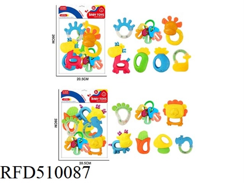 8 PIECES BABY RATTLE GUMS