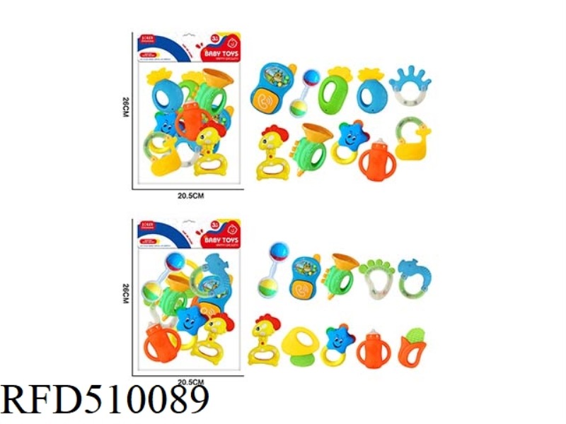 10 PIECES BABY RATTLE GUMS