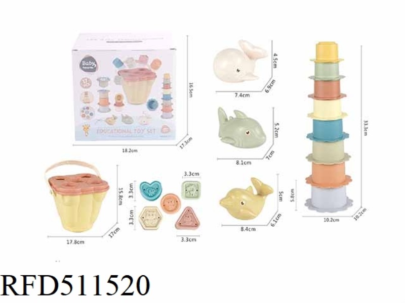 BATHROOM STRAW PORTABLE BUCKET BABY SMALL FISH SET