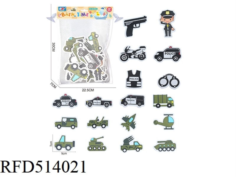 EVA SHOWER PATCH - (9PCS POLICE + 9PCS MILITARY)