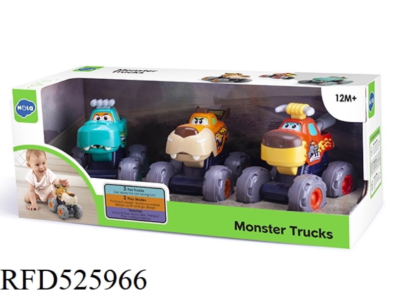 MONSTER OFF-ROAD VEHICLE (A FIRE BULL WARLORD /B LIGHTNING FLYING LEOPARD /C SPEED CROCODILE/THREE-P