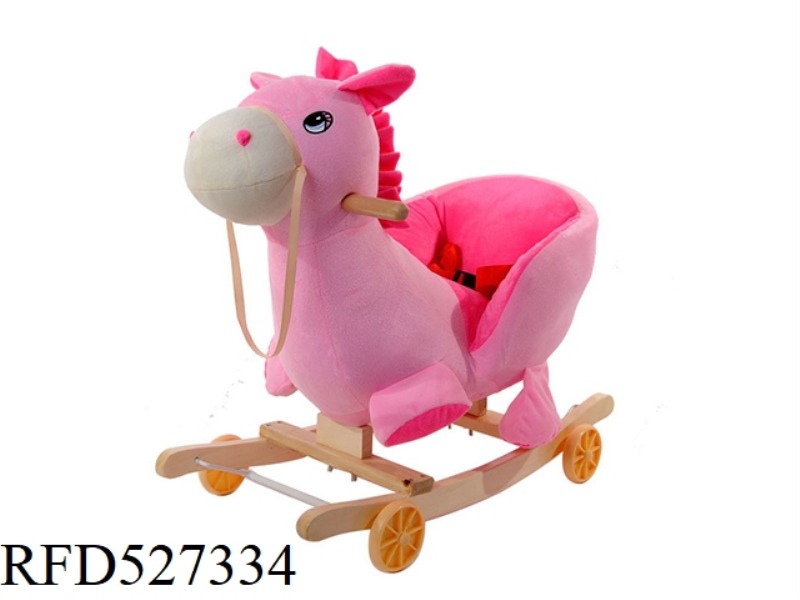 PINK HORSE ROCKING CART