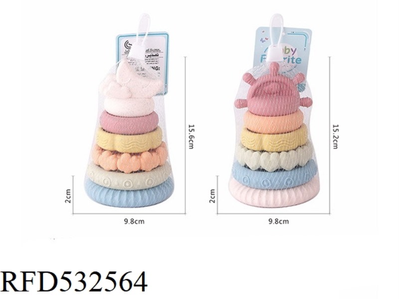STRAW SOFT GLUE MOON PACIFIER STACK CIRCLE