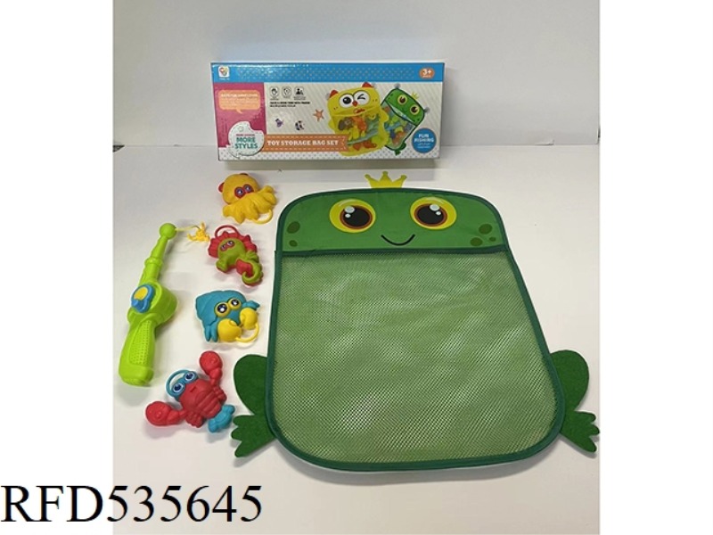 BATHROOM SPLASHING FROG ORGANIZER BAG FISHING SET