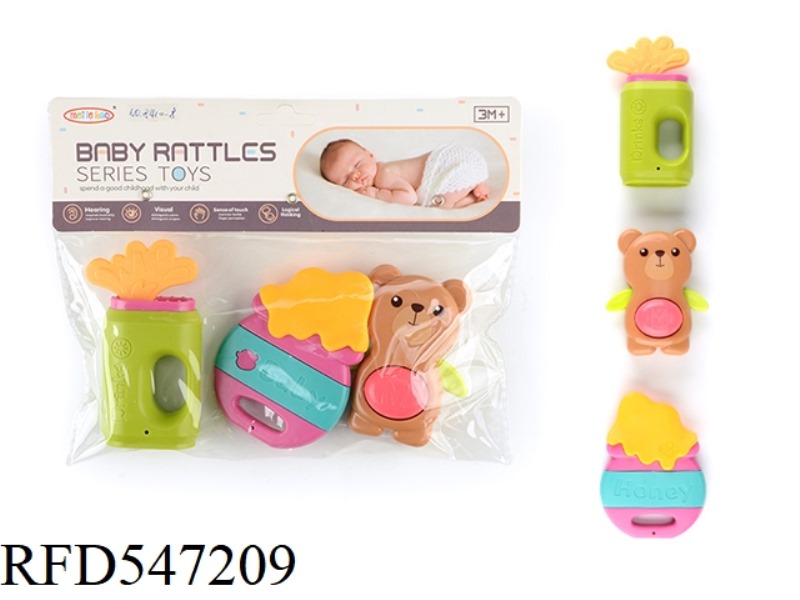 THREE BABY RATTLES