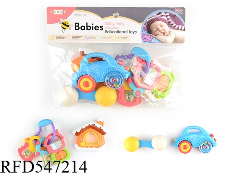 FOUR BABY RATTLES