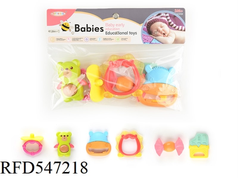 6 BABY RATTLE SET