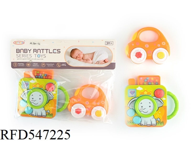 2 BABY RATTLES