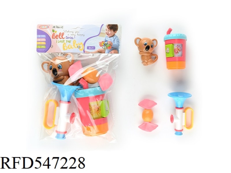 FOUR BABY RATTLES