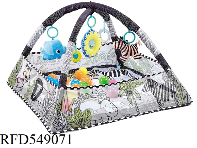 4-WAY FENCE, GRAY, WHITE, GREEN, 2-IN-1, 20 OCEAN BALLS