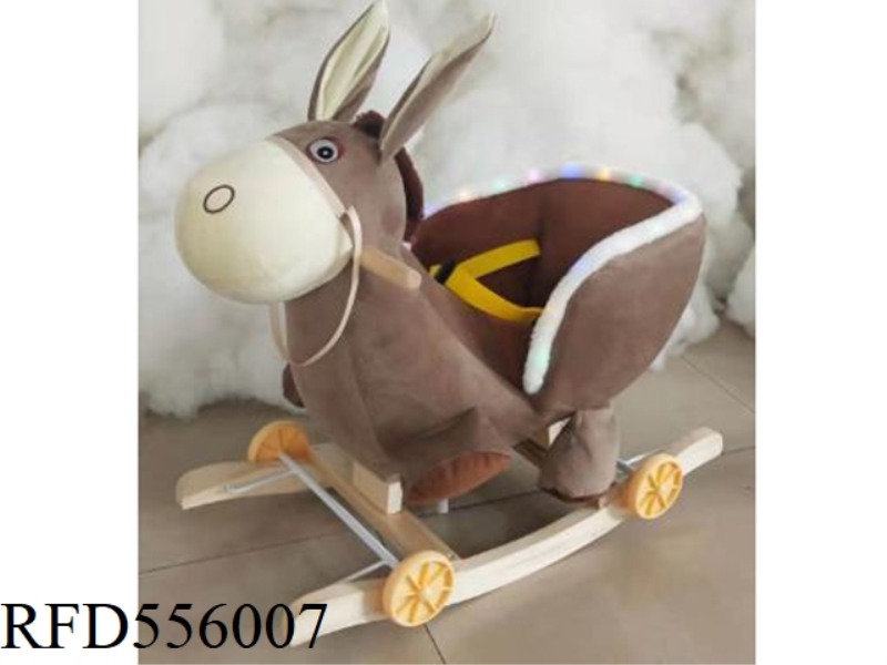 LIGHT MUSIC ROCKING BROWN DONKEY WAGON