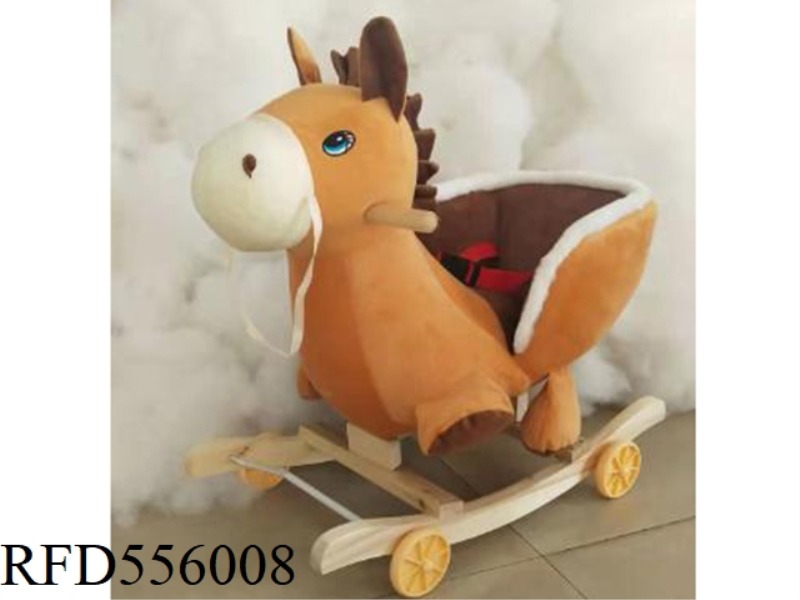 LIGHT MUSIC ROCKING BROWN HORSE WAGON