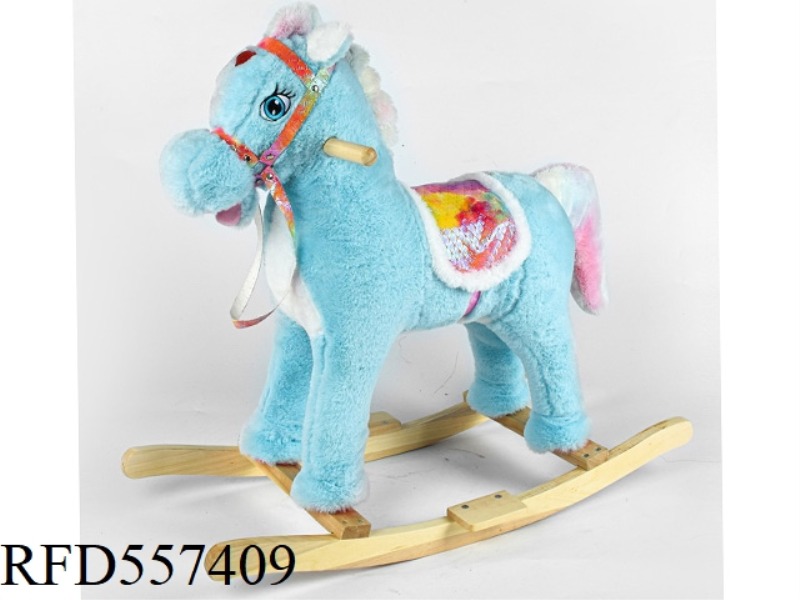 BLUE FLASH MUSIC HORSE ROCKING CART