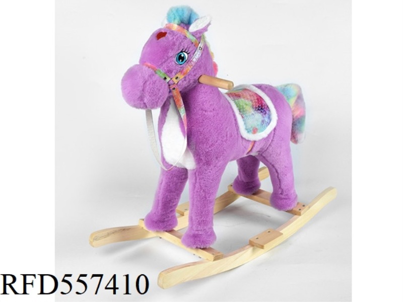 PURPLE FLASH MUSIC HORSE ROCKING CART
