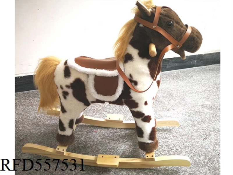 PRINTED BROWN FLASH SOUND HORSE ROCKING CAR