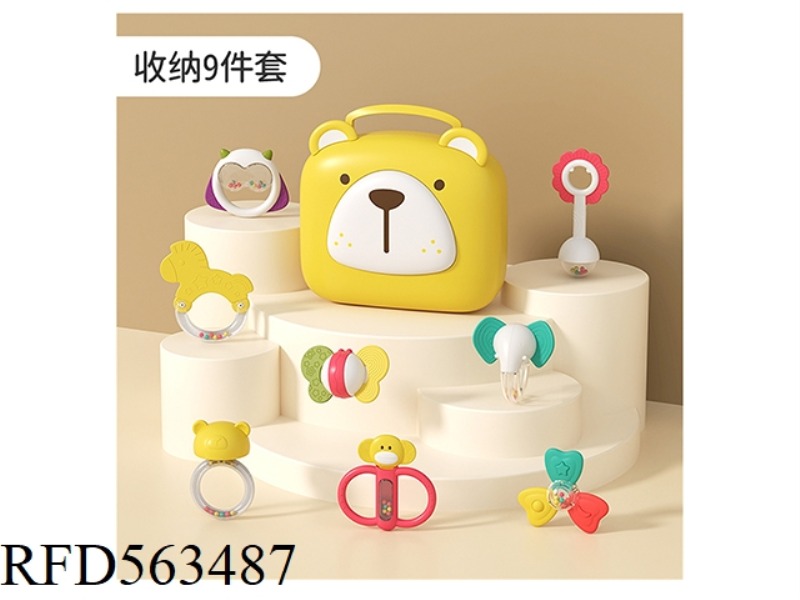 SILICONE BABY RATTLE 9-PIECE SET