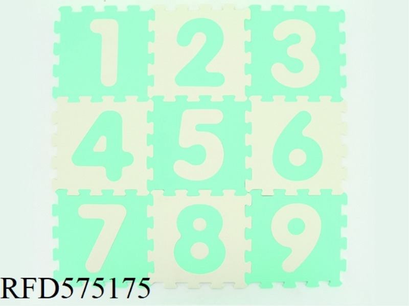 9 PIECES BLUE AND WHITE NUMBER PUZZLE PAD