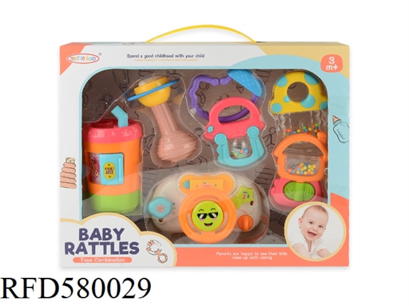 SEVEN BABY RATTLES