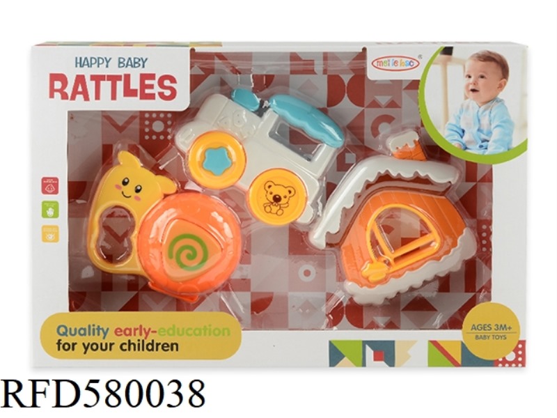 THREE BABY RATTLES