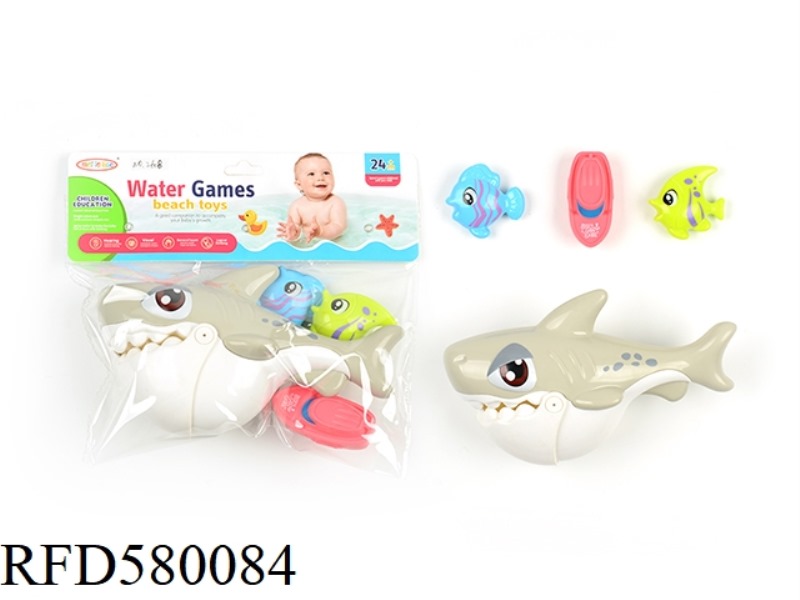 BATHROOM SWIMMING SHARK SET OF 4