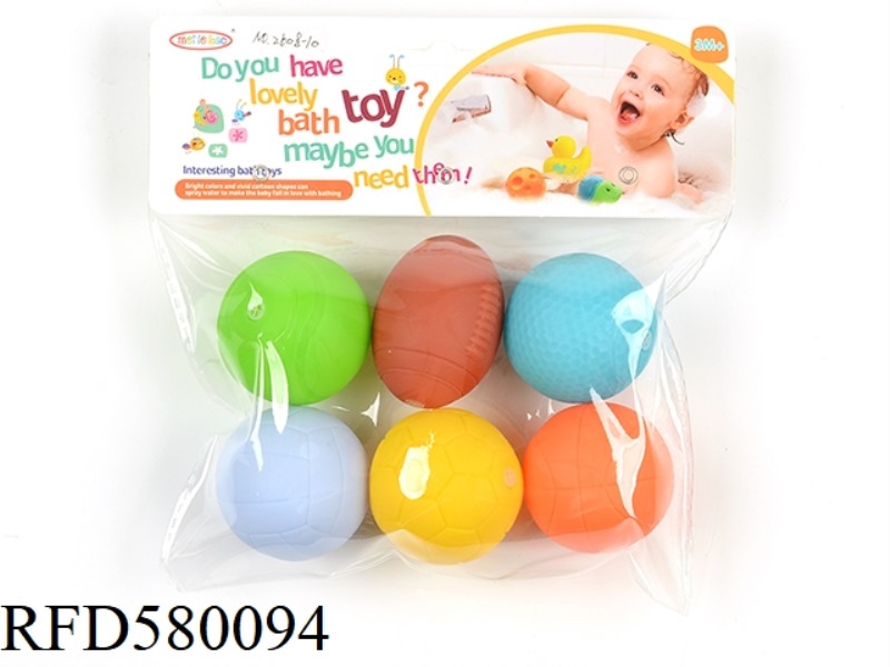 6 PLASTIC BALLS