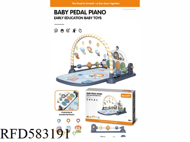 BLUETOOTH MULTI-FUNCTION DOUBLE-SIDED BABY FITNESS PEDAL PIANO REQUIRES 3*AA BATTERY, NO BAG