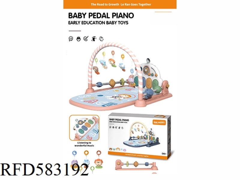 BLUETOOTH MULTI-FUNCTION DOUBLE-SIDED BABY FITNESS PEDAL PIANO REQUIRES 3*AA BATTERY, NO BAG