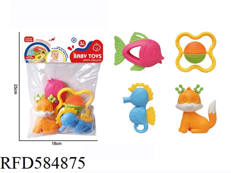 4-PIECE CARTOON PUZZLE SOOTHING BABY GUTTA PERCHA TOY