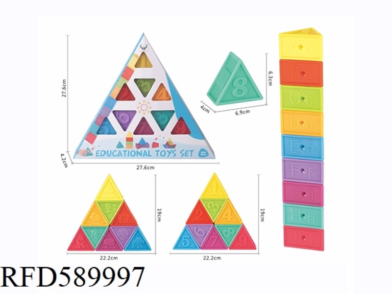 COLOR SOFT GLUE ASSEMBLING EDUCATIONAL TRIANGULAR BUILDING BLOCKS