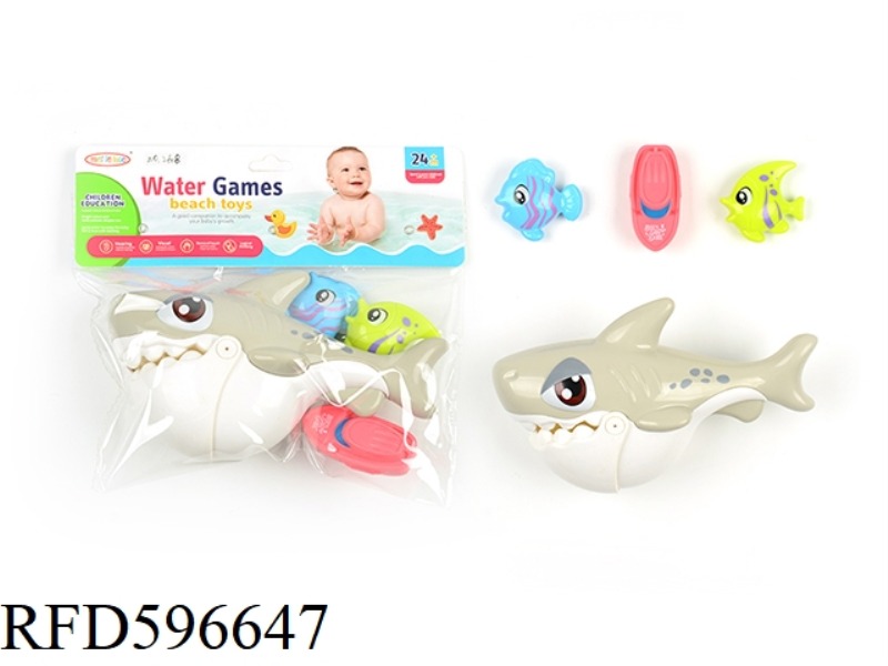 BATHROOM WATER SHARK SET OF 4