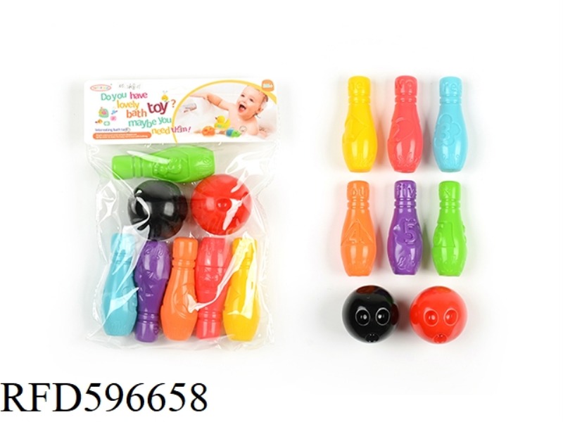 8 PLASTIC COATED BOWLING BALLS