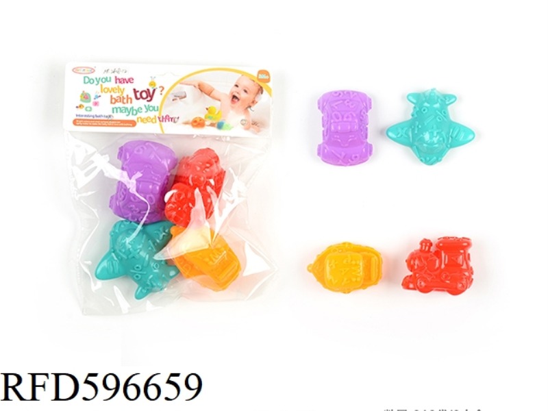 4 PLASTIC COATED CARS