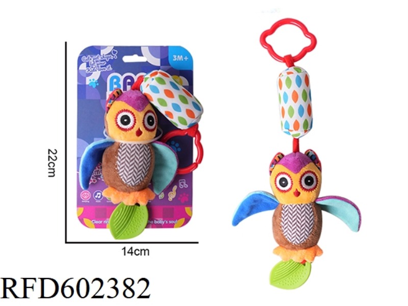 BABY CARTOON ANIMAL WIND CHIMES HANGING PLUSH TOY - OWL