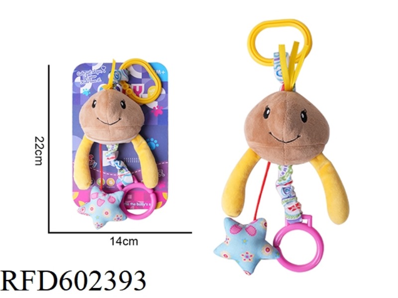 BABY CARTOON ANIMAL PULL WIND CHIMES PLUSH TOY - TURTLE