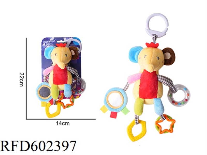 BABY CARTOON ANIMAL WIND CHIMES HANGING PLUSH TOY - ELEPHANT