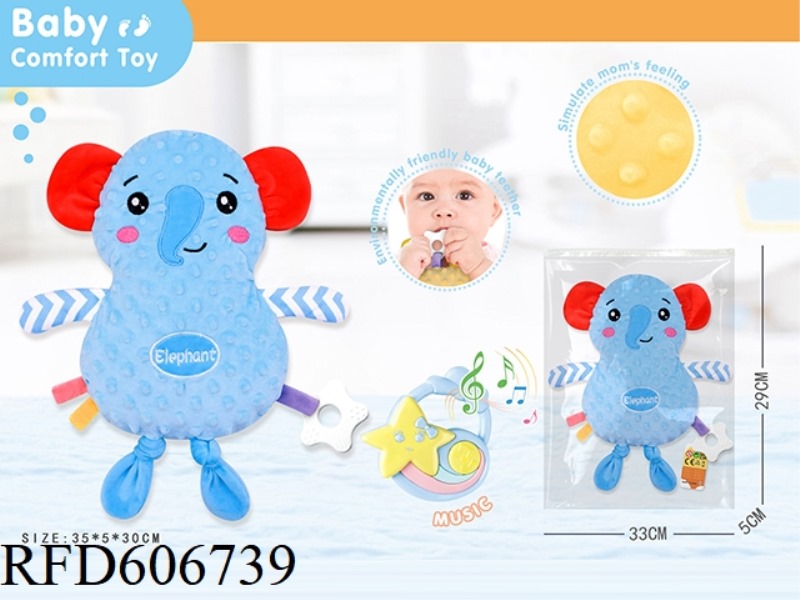 (ELEPHANT + MUSIC BOX) LARGE BABY SLEEPING BABY SOOTHING TOYS/BEANIE TOWEL SOOTHING ACTION FIGURES S