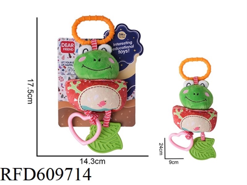 BABY FROG LION RATTLE RATTLE TOOTH GLUE BED HANGING COMFORT TOY