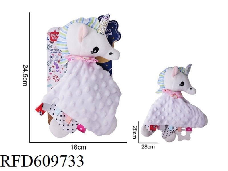 WHITE UNICORN BABY COMFORTER PLUSH DOLL