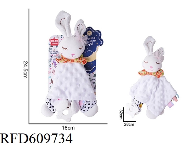 WHITE BUNNY BABY COMFORTER PLUSH DOLL