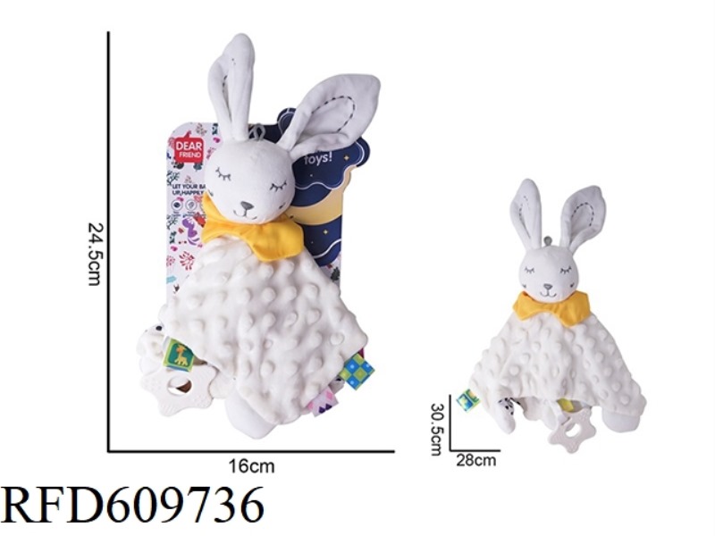 BEIGE BUNNY BABY COMFORTER PLUSH DOLL