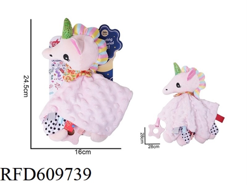 PINK UNICORN BABY COMFORTER PLUSH DOLL