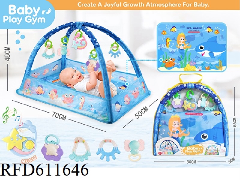 (BLUE + MUSIC BOX) BABY EXERCISE BLANKET