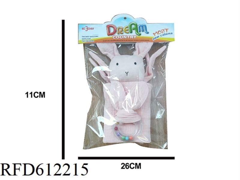 (CUSTOMIZABLE) CROSS-BORDER SALIVA TOWEL 3-PIECE BABY COTTON CREPE WHITE RABBIT COMFORT TOWEL SET BA