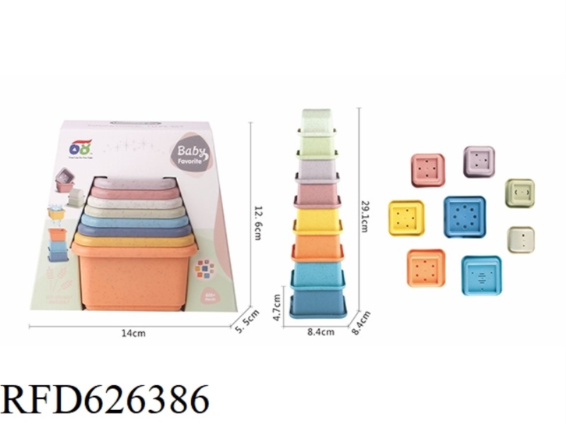 STRAW WATER SQUARE STACK CUP