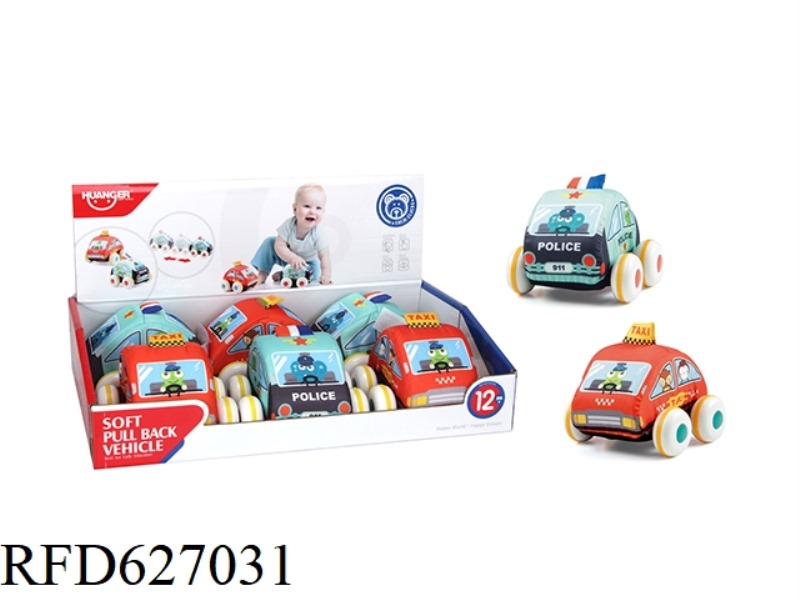 CLOTH CAR (POLICE CAR/TAXI) 6PCS