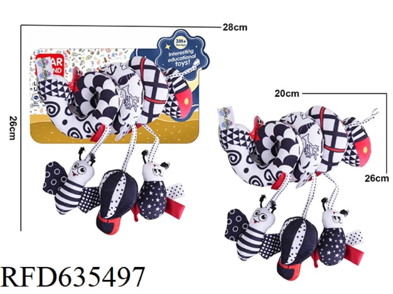 BLACK AND WHITE RED DONKEY BED WINDING