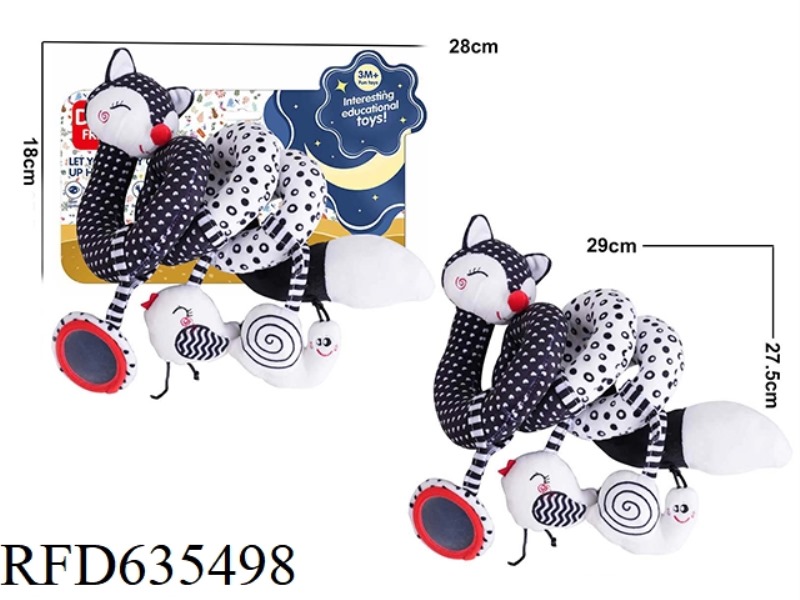 BLACK AND WHITE FOX BED WINDING+RED EARS/BLACK EARS