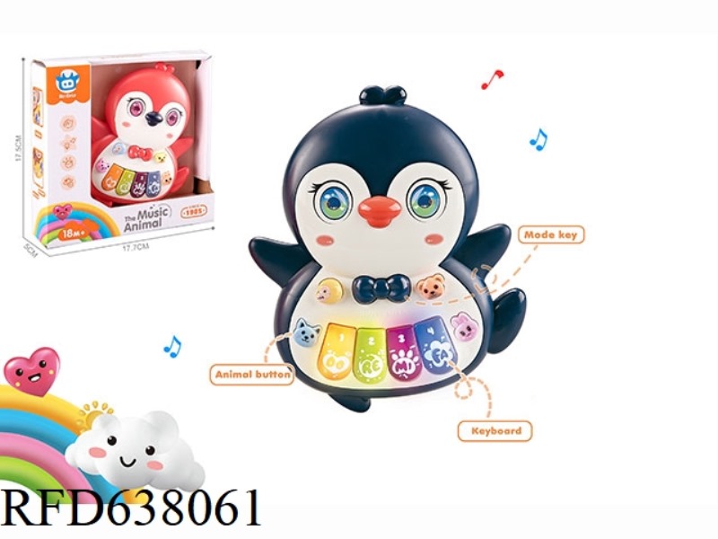 INFANT AND CHILD EARLY EDUCATION PUZZLE CARTOON PENGUIN ELECTRONIC KEYBOARD TWO-COLOR MIXED DESIGN