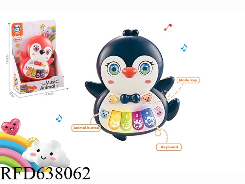 INFANT AND CHILD EARLY EDUCATION PUZZLE CARTOON PENGUIN ELECTRONIC KEYBOARD TWO-COLOR MIXED DESIGN