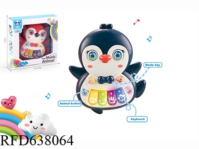 INFANT AND CHILD EARLY EDUCATION PUZZLE CARTOON PENGUIN ELECTRONIC KEYBOARD TWO-COLOR MIXED DESIGN
